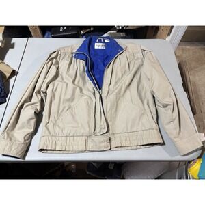 Vtg 80s Saxton Hall Khaki And‎ Blue L Jacket